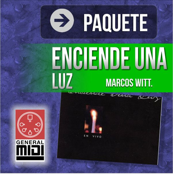 PAQ ENCIENDE UNA LUZ con 10 midis completos de Marcos Witt de su produccion del mismo nombre CD a MIDI Realizamos este disco en formato MIDI, escucha los demos y al comprar descargas un archivo ZIP que contiene todos los midis.
