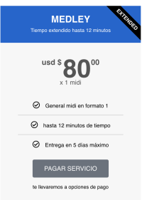 MEDLEY - Fabrica de 1 midi de 12 minutos de tiempo máximo (servicio)