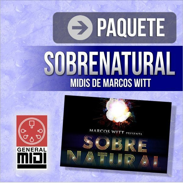 PAQ SOBRENATURAL contiene 12 midis de esta produccion de Marcos Witt contiene 12 midis de la produccion de M. Witt, creados por nuestro staff, escucha los previos y si te gusta al comprar podrás descargar un ZIP que contiene todos los temas relacionados. 
