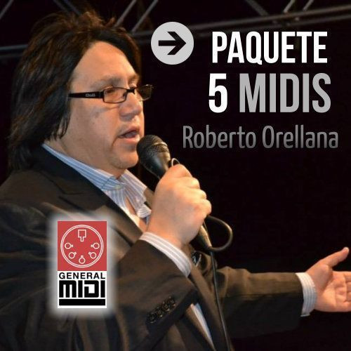 PAQ ROBERTO ORELLANA -- de sus Exitos 5 temas en formato MIDI para ti Te ofrecemos un paquete de 5 midis de los temas exitos de Roberto Orellana, escucha y mira los titulos del paquete y al comprar descargar los midis completos al pagar. 

